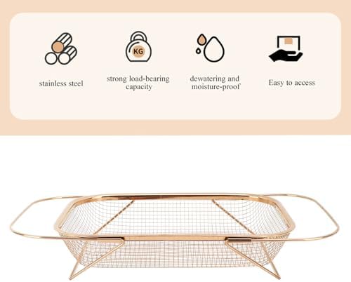 CHICIRIS Over The Sink Colander Strainer Fine Mesh Basket Stainless