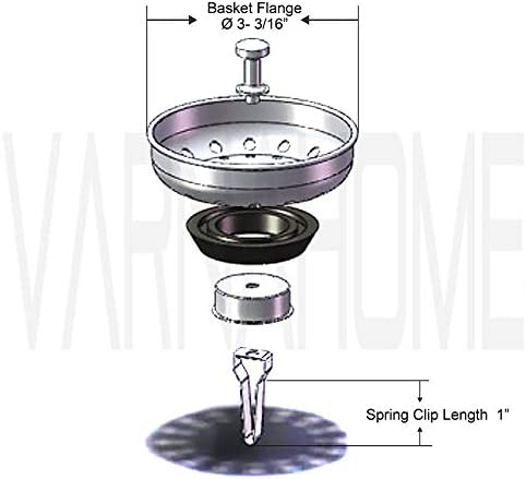 Kitchen Sink Basket Strainer Replacement, 3-1/2 Inch, 1 Pack