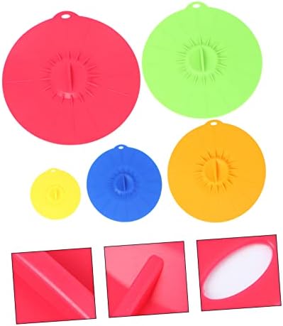 5-Piece Silicone Food Covers, Assorted Colors