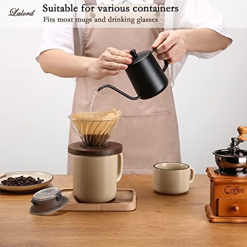 Lalord Pour Over Coffee Dripper with 100 pcs Size 02 Paper Filter