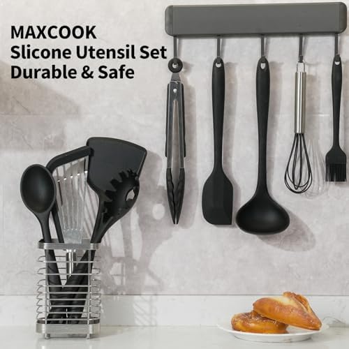 Silicone Black Cooking Utensil Set, 9 Pieces kitchen Utensil Set
