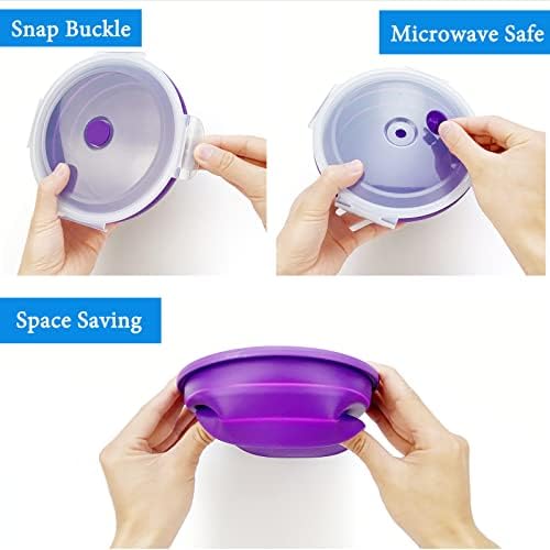 Collapsible Lunch Box Containers, Silicone Bento Box with Airtight Lid