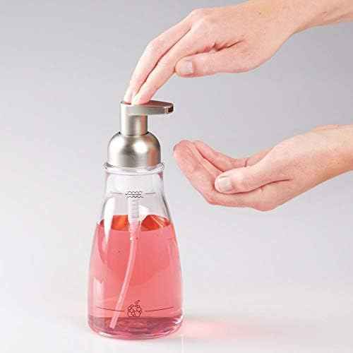 iDesign Foaming Soap Dispenser, Clear and Brushed Nickel