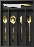 Greenual Black Silverware Organizer 10 In Utensil Organizer Silverware