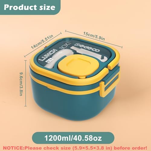 PEDECO Single-Layer Bento Lunch Box, Blue, Non-Insulated