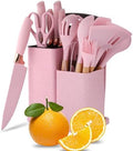 19 Pcs Kitchen Cooking Utensils and Knife Set with Block, Include