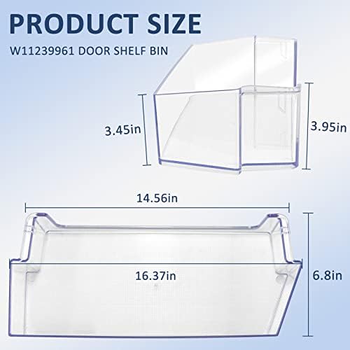 W11239961 W10900538 Door Shelf Bin with Additional Egg Tray