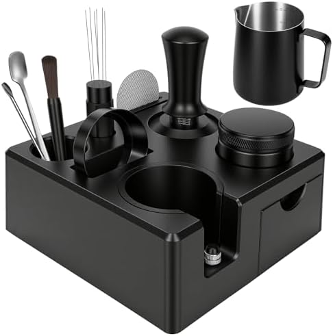 10PCS 51mm Espresso Accessories Kit with Tamping Station & Milk