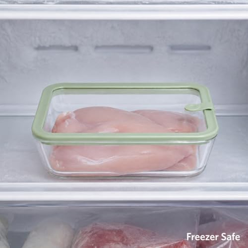 Glad Glass Food Storage Containers, Set of 3 - Airtight Vacuum Sealed