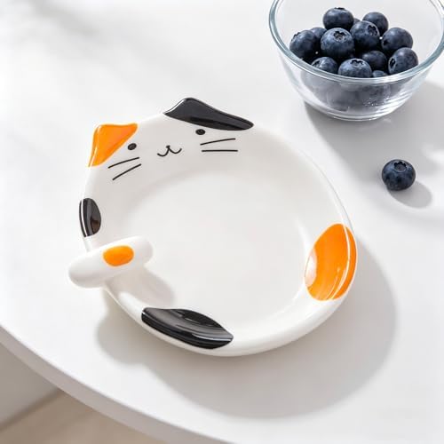 Cat Spoon Rest, Ceramic Cute Spoon Holder Rest for Stove Top, Cat