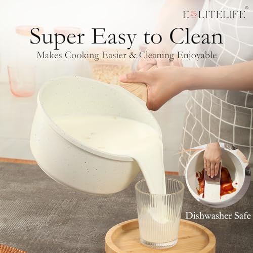 ESLITE LIFE Nonstick Sauce Pan with Lid, 1.5 QT Small Soup Pot