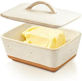 Ceramic Butter Dish With Lid for Countertop,Porcelain Butter
