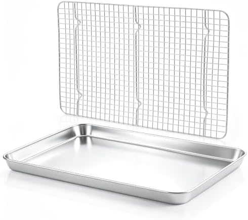 E-far Large Baking Sheet with Wire Rack, 20" x 14"