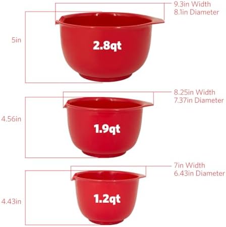 Glad Mixing Bowls with Pour Spout, Set of 3 | Nesting Design Saves