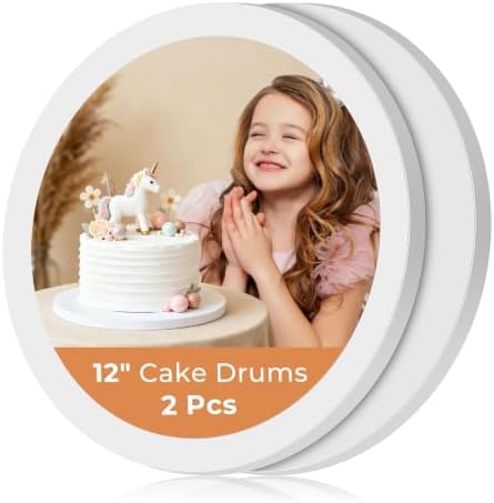 Kootek Cake Drums Boards, 12 Inch, 2 Pack
