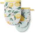 Martha Stewart Lemon Whimsy Mini Oven Mitt 2-Pack Set, Yellow, 5.5"X8"