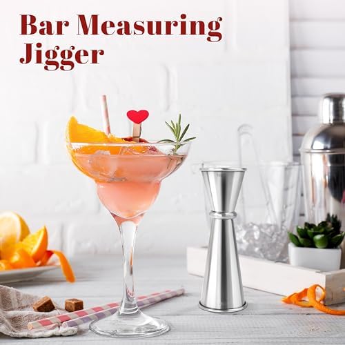 2 Pcs 304 Stainless Steel Double Jigger, 2 oz 1 oz
