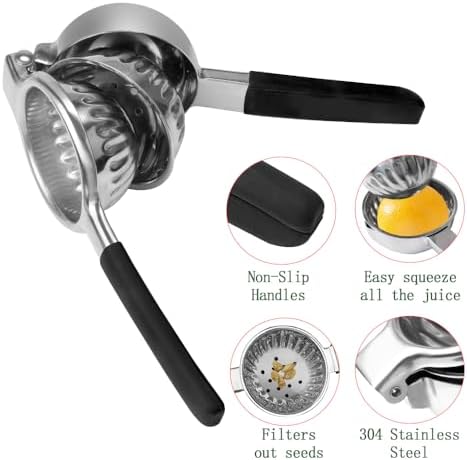 Stainless Steel Lemon Squeezer with Silicone Handles