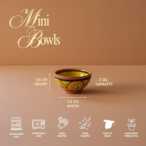 Spanish Terracotta 5-Piece Tiny Super Small Mini-Bowl (Pinch Bowls)