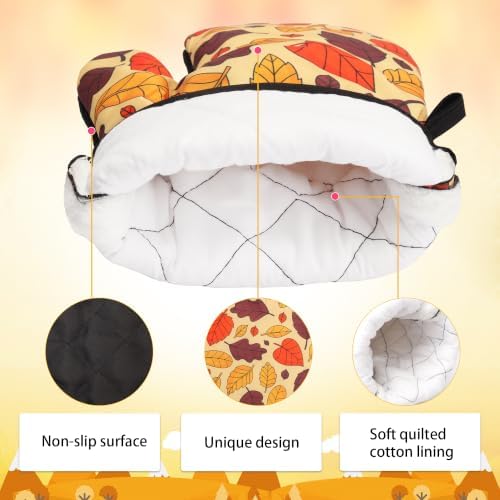 4-Piece Fall Oven Mitt and Pot Holder Set, Maple Leaves