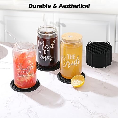 TWTLi Silicone Coasters Set of 12 with Holder — Non-Slip Drink
