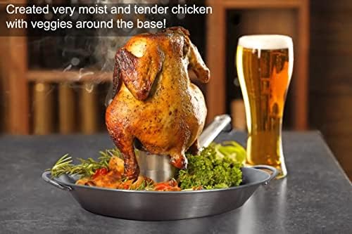 Beer Can Chicken Holder 12 Inch Stainless Steel Grill Roaster Stand