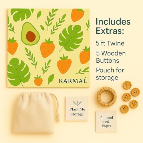 Reusable Beeswax Food Wraps, 3 Pack and Roll, 16.9 x 39 Inch
