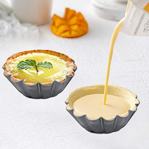 DaKuan 12 Packs Egg Tart Mold, Cupcake Cake Muffin Mold Mini Pie Pans