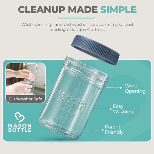 Mason Bottle 8-Pack Breastmilk Storage Jars, 4 oz & 8 oz