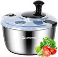 5.3QT Large Stainless Steel Salad Spinner, ASWETMEL Metal Salad