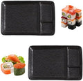 Creative Ceramic Divided Sushi Plates – 8" Snack and Dipping Dish Set