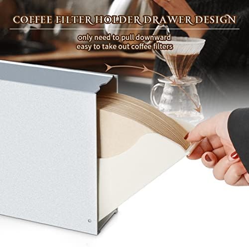 Cone Coffee Filter Holder Storage - Frosted Silver Pour Over 04 03 02