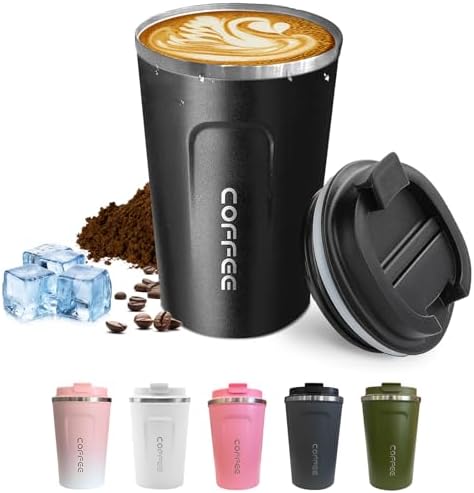 SPLMIFA Travel coffee mugs leak-proof, reusable coffee cups with lids