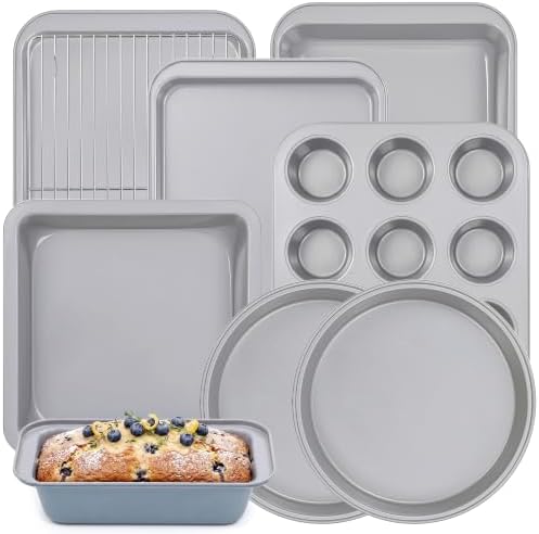 Vinino 9-Piece Baking Pans Set, Nonstick Carbon Steel Bakeware Sets