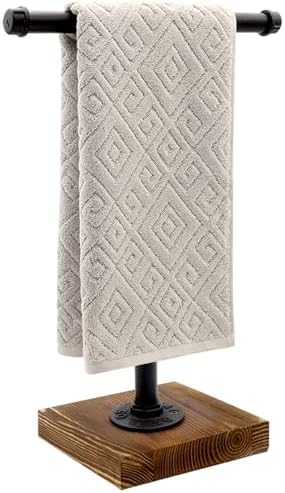 T-Shape 15'' Black Hand Towel Holder Stand