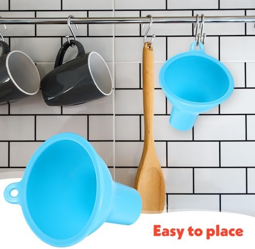 ElevateTech 4Pcs Funnels for Kitchen Use Filling Bottles Silicone
