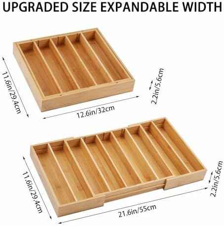 K Cup Holder Bamboo Coffee Pod Holder Drawer Organizer, Expandable K Cup Pod Storage Tea Bag Storage for Coffee Station Home Office and Kitchen