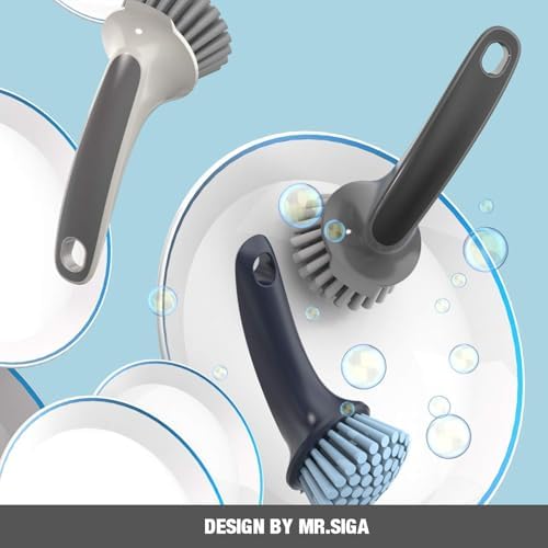 MR.SIGA Pot and Pan Cleaning Brush, 2 Pack, Gray