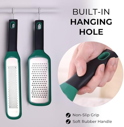 linoroso Lemon Zester Grater of 2, Kitchen Tool for Cheese, Garlic