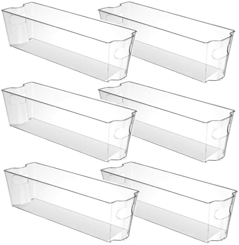 YOUNTHYE 6PCS 15inch Fridge Organizer Bins Breastmilk Freezer Storage