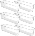 YOUNTHYE 6PCS 15inch Fridge Organizer Bins Breastmilk Freezer Storage