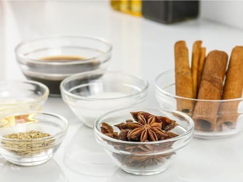 HillSpring 3 Sizes of Glass Prep Bowl Sets, Clear Small Pinch Bowls