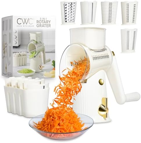 COOK WITH COLOR Rotary Cheese Grater, 5 Blades