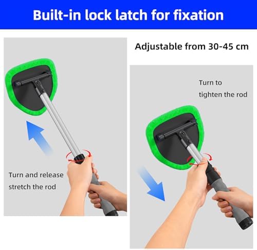 Windshield Cleaner Tool with Extendable Handle up to 19.7"