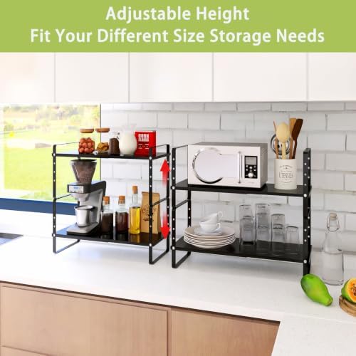 Across-Star Expandable Cabinet Shelf Organizer Rack, Stackable Kitchen
