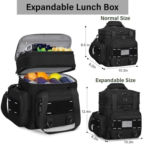 TENKIST Tactical Insulated Lunch Box Men Double Deck Heavy Duty Cooler
