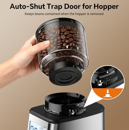 Conical Burr Coffee Grinder, 51 Grind Settings, 1-12 Cups