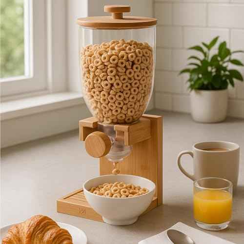 ZevrO Dry Food & Cereal Dispenser, 2.2 Cups, Brown, Single
