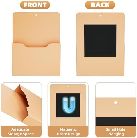 Marbrasse 2 Pack Magnetic File Holder - Paper Holder, Pocket