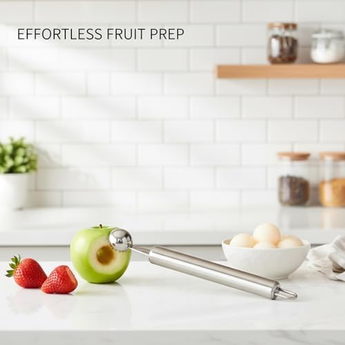 Stainless Steel Fruit Corer and Melon Baller - Dual-End Kitchen Tool